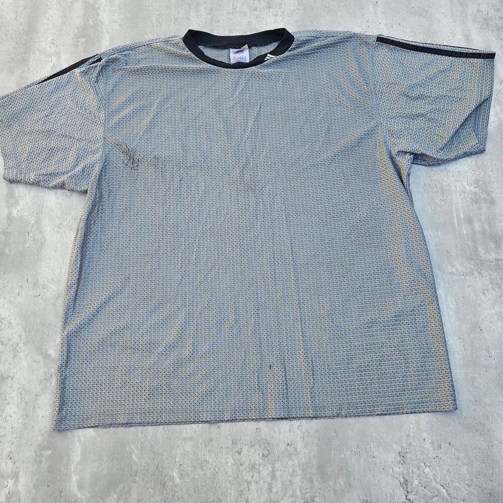 Vintage Adidas Shirt Silver Chain-male Size 2XL Y2K